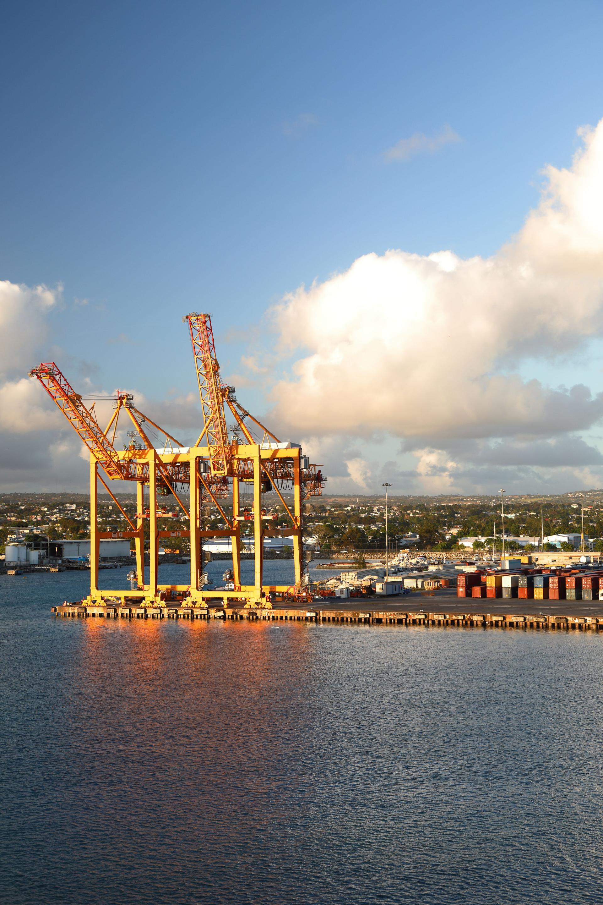 Puerto Rico Port Cranes Vertical